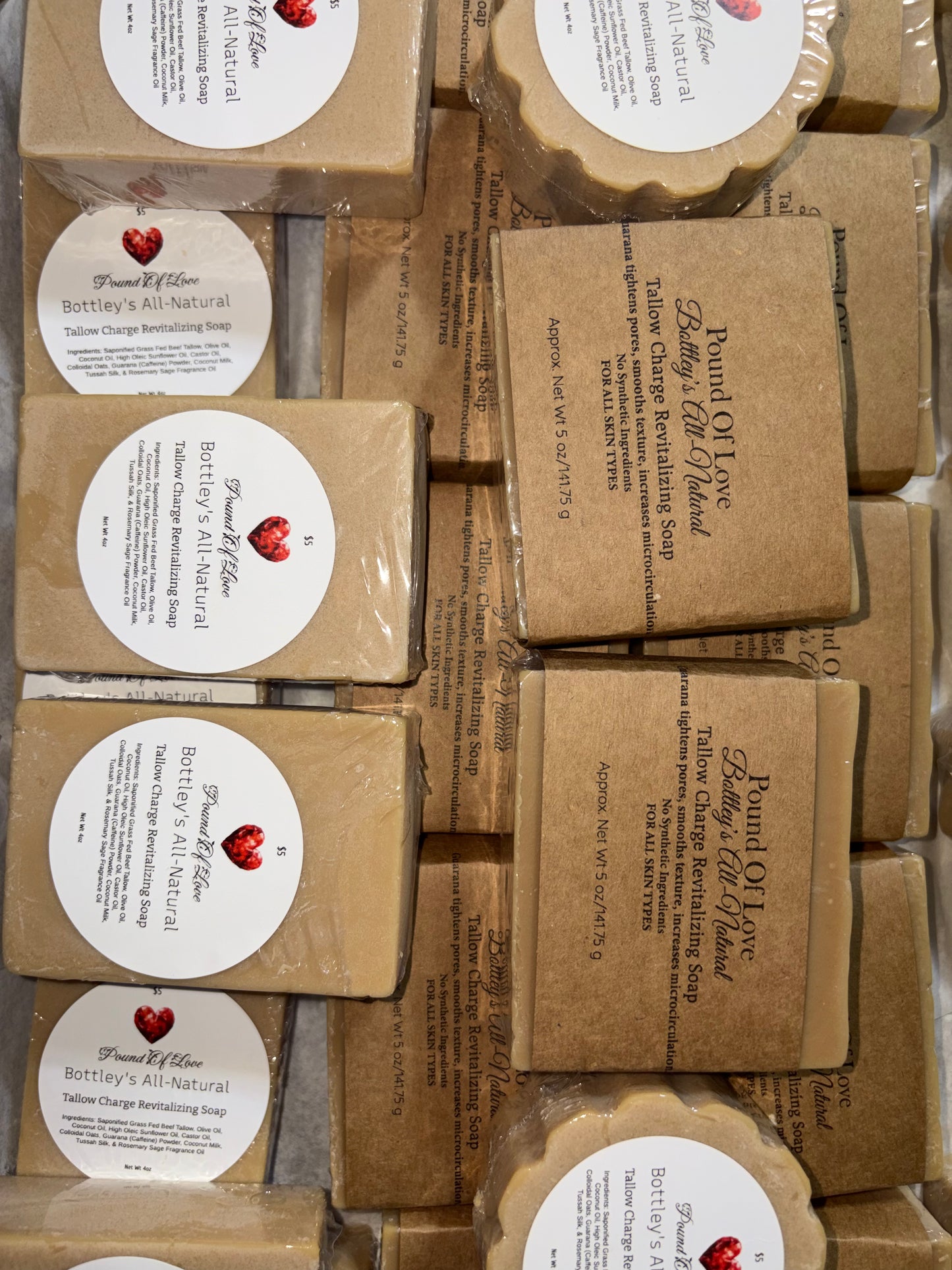 Pound Of Love Bottley's All Natural Tallow Charge Revitalizing Soap 5oz