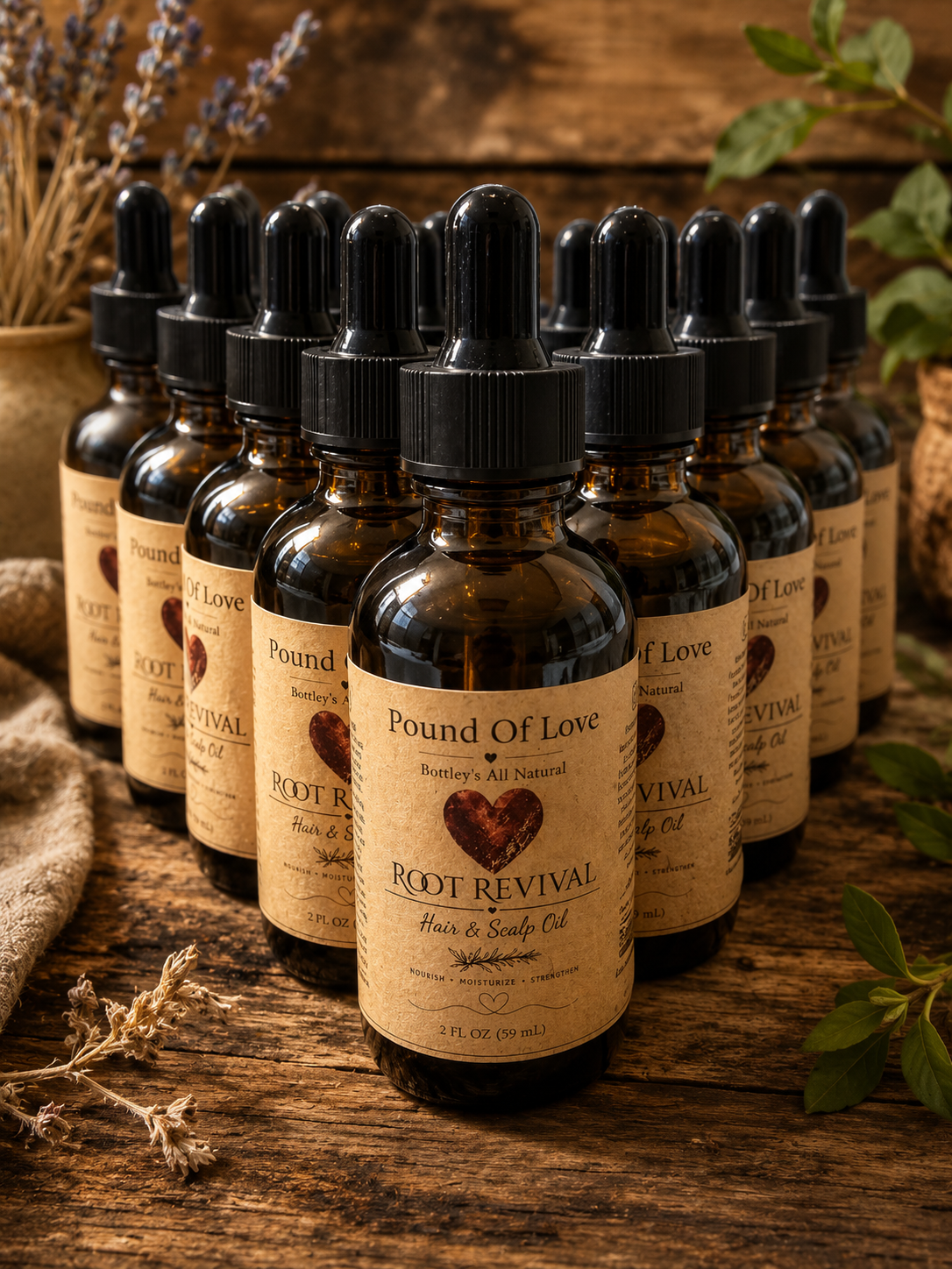 Pound Of Love Bottley's All Natural Root Revival Hair & Scalp Oil 2oz