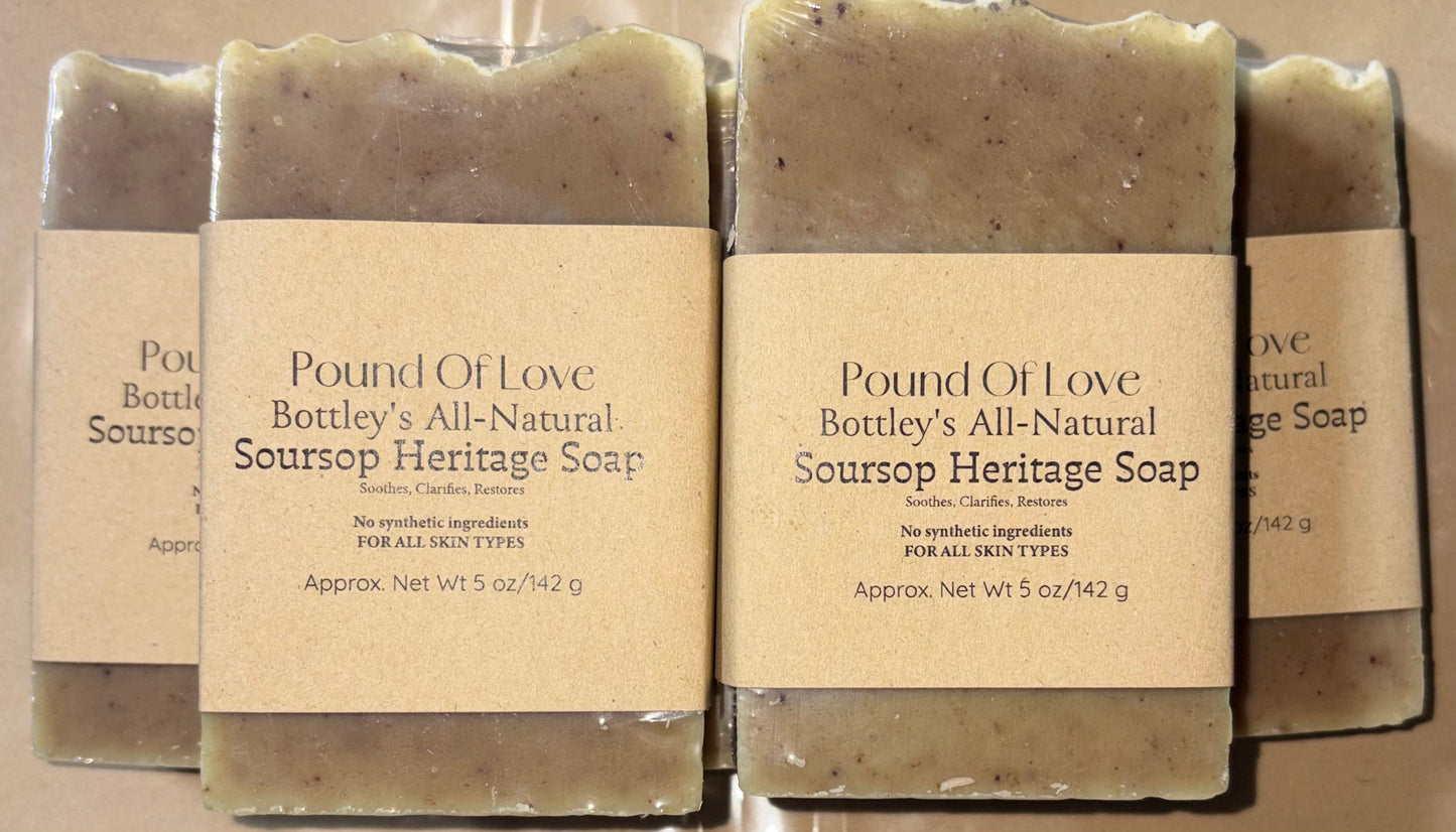 Pound Of Love Bottley's All Natural Soursop Heritage Soap 6oz