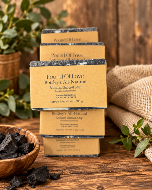 Pound Of Love Bottley's All Natural Activated Charcoal Soap 4oz