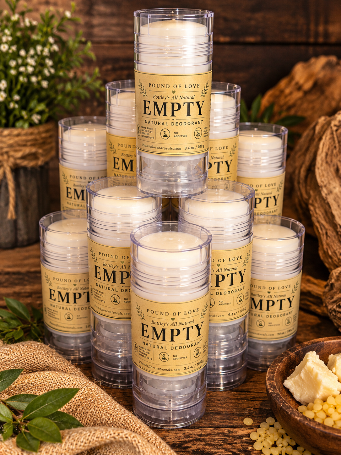 Pound Of Love Bottley's All Natural "Empty" Deodorant
